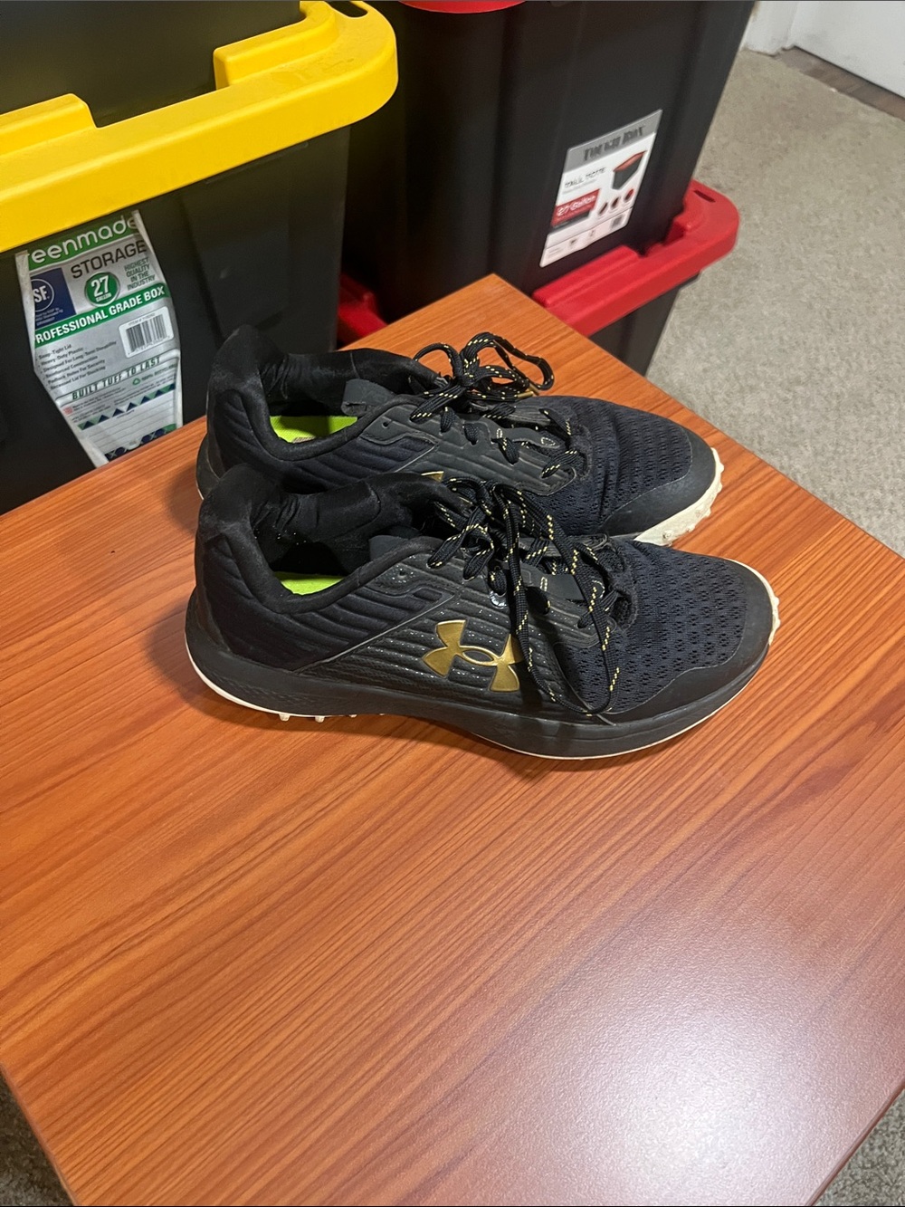 Under Armour Black and Gold Men's Athletic Running Shoes
